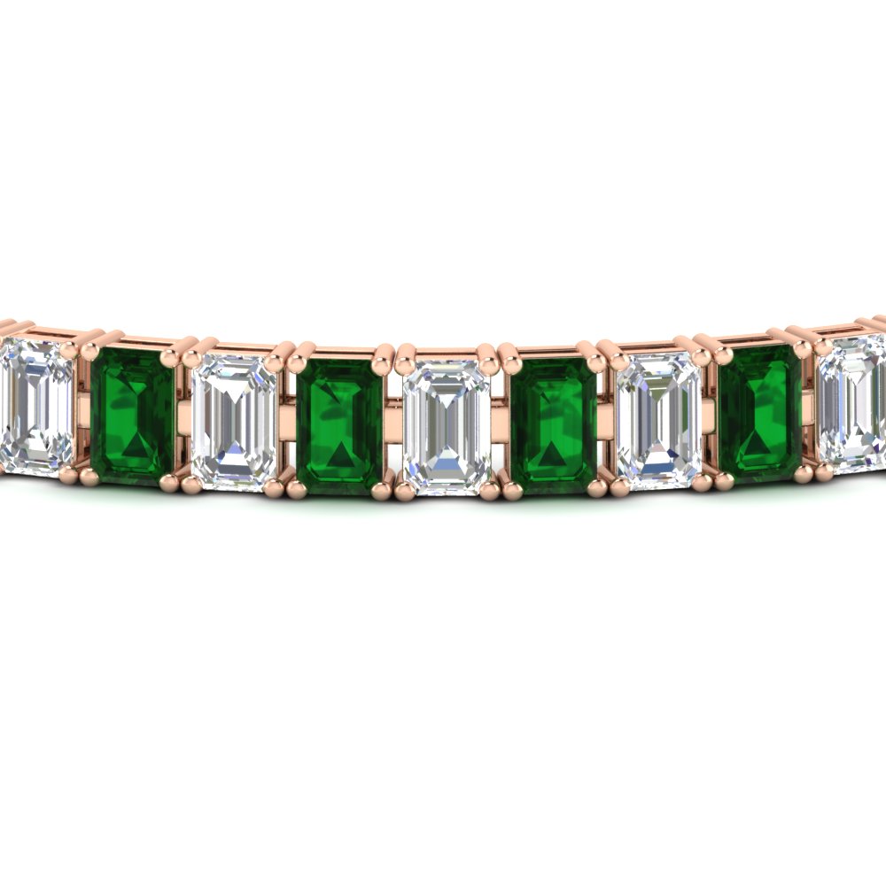14 Ct Emerald Cut Tennis Diamond Bracelet