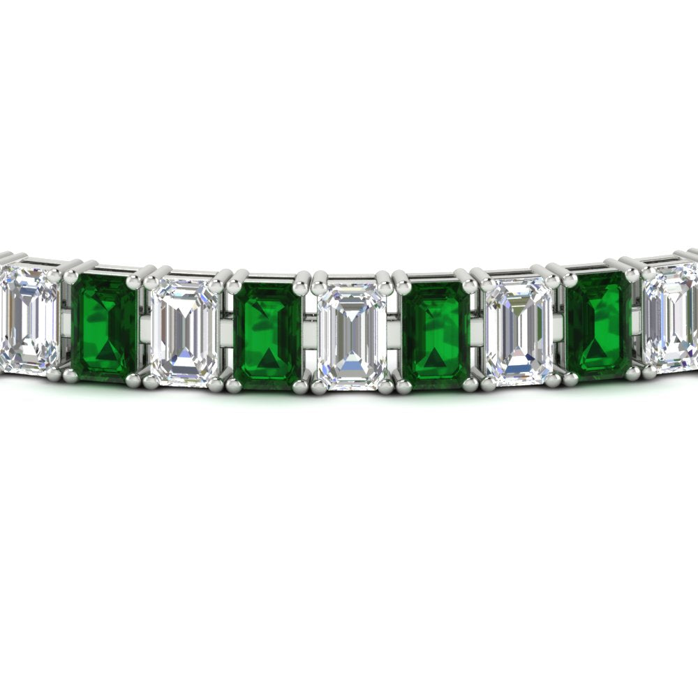 14 Ct Emerald Cut Tennis Diamond Bracelet
