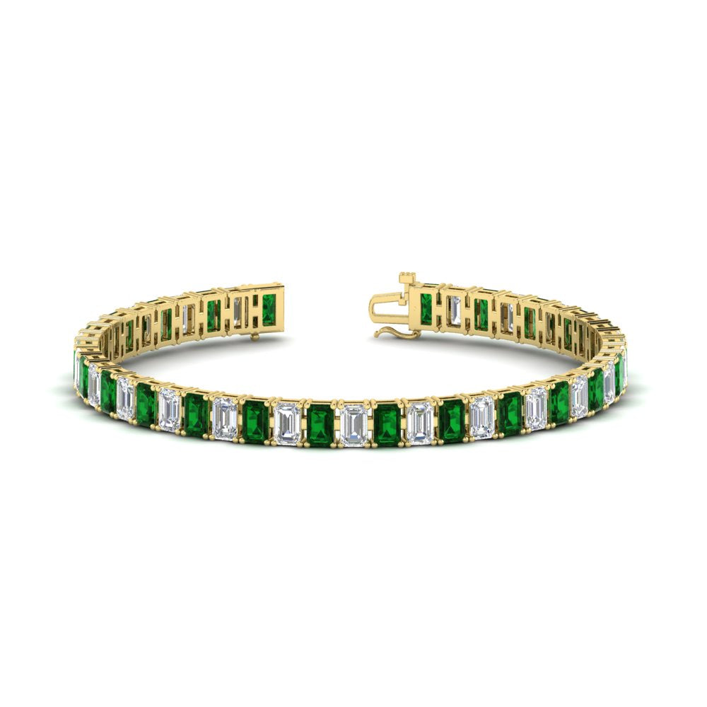 14 Ct Emerald Cut Tennis Diamond Bracelet