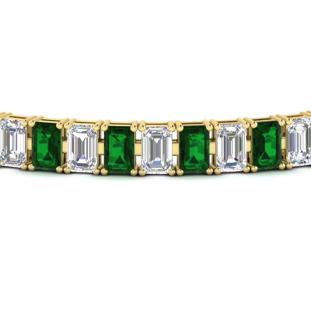 14 Ct Emerald Cut Tennis Diamond Bracelet