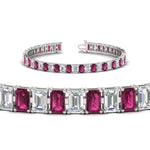 Load image into Gallery viewer, 14 Ct Emerald Cut Tennis Diamond Bracelet
