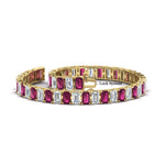 Load image into Gallery viewer, 14 Ct Emerald Cut Tennis Diamond Bracelet
