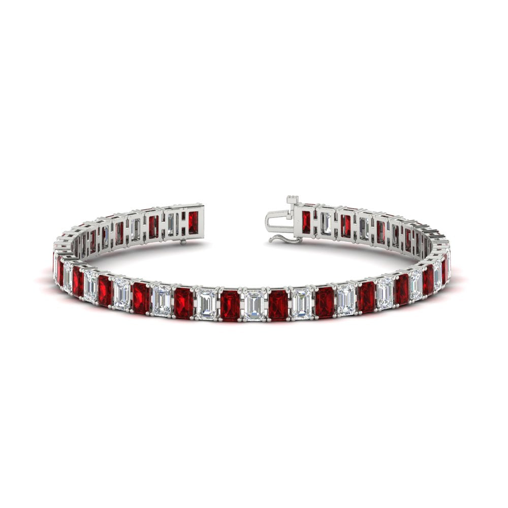 14 Ct Emerald Cut Tennis Diamond Bracelet