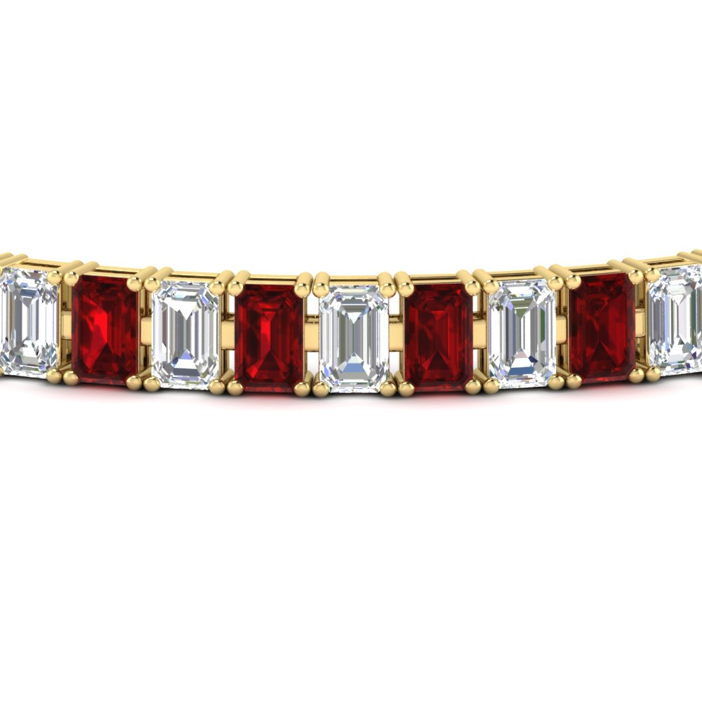 14 Ct Emerald Cut Tennis Diamond Bracelet