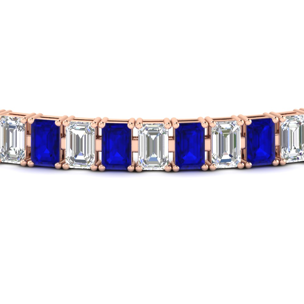 14 Ct Emerald Cut Tennis Diamond Bracelet