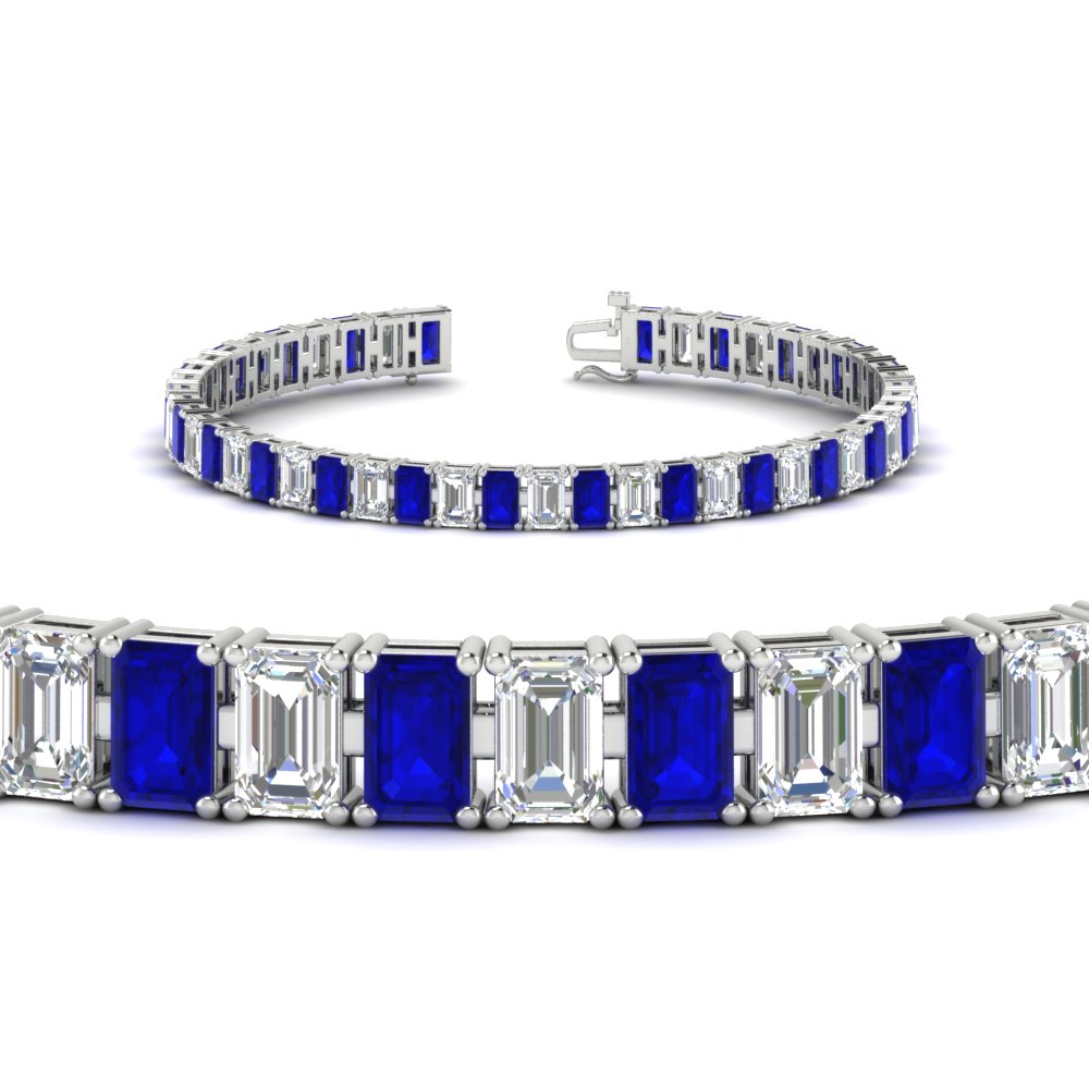 14 Ct Emerald Cut Tennis Diamond Bracelet