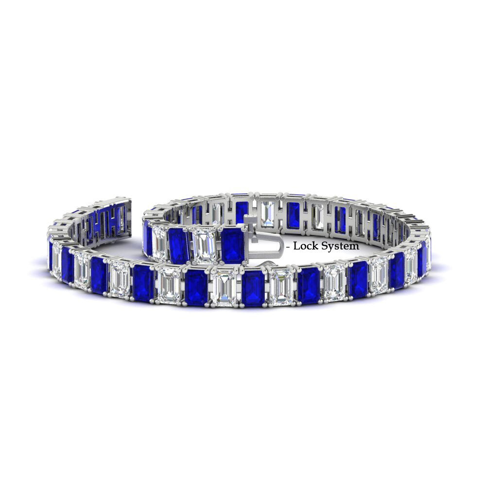 14 Ct Emerald Cut Tennis Diamond Bracelet