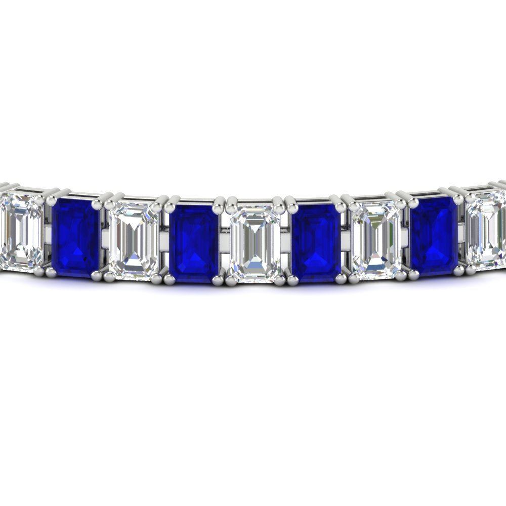 14 Ct Emerald Cut Tennis Diamond Bracelet