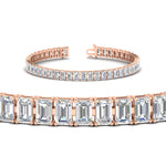 Load image into Gallery viewer, 14 Ct Emerald Cut Tennis Diamond Bracelet
