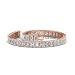 Load image into Gallery viewer, 14 Ct Emerald Cut Tennis Diamond Bracelet
