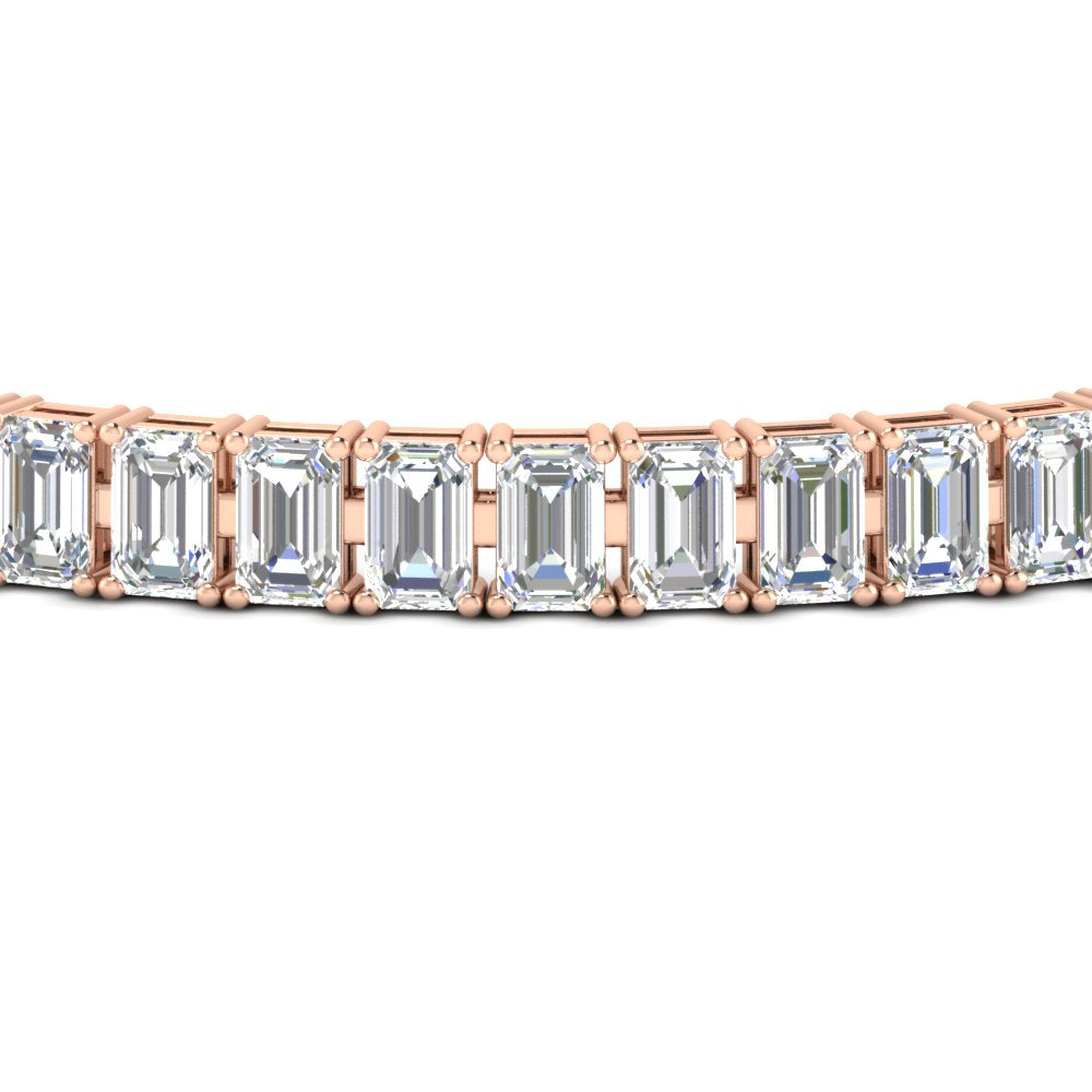 14 Ct Emerald Cut Tennis Diamond Bracelet