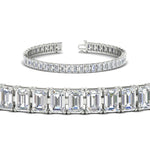 Load image into Gallery viewer, 14 Ct Emerald Cut Tennis Diamond Bracelet
