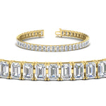 Load image into Gallery viewer, 14 Ct Emerald Cut Tennis Diamond Bracelet
