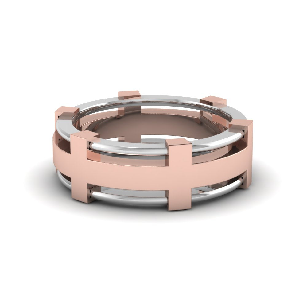 Dual Tone Mens Engagement Ring