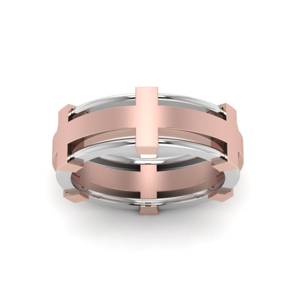 Dual Tone Mens Engagement Ring