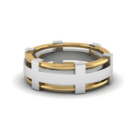 Dual Tone Mens Engagement Ring