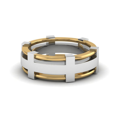 Dual Tone Mens Engagement Ring