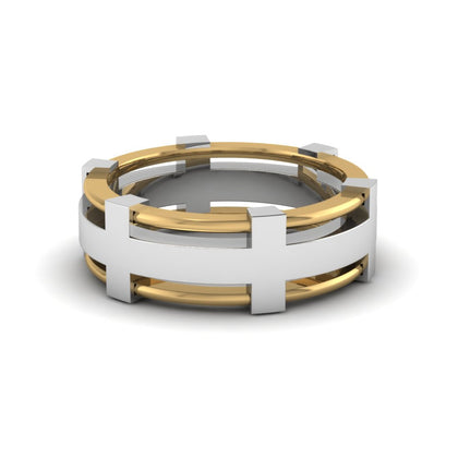 Dual Tone Mens Engagement Ring