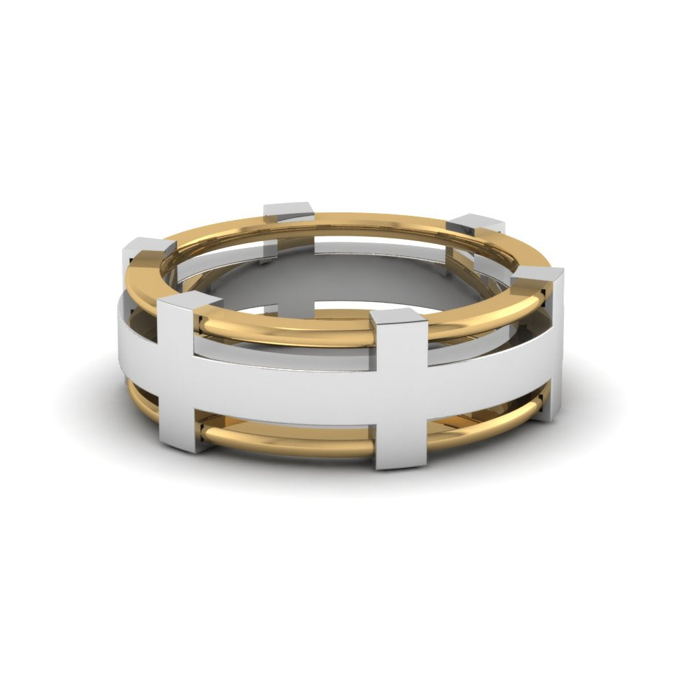 Dual Tone Mens Engagement Ring