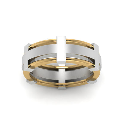 Dual Tone Mens Engagement Ring