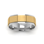 Load image into Gallery viewer, 2 Tone Gold Texture Square Band Ring
