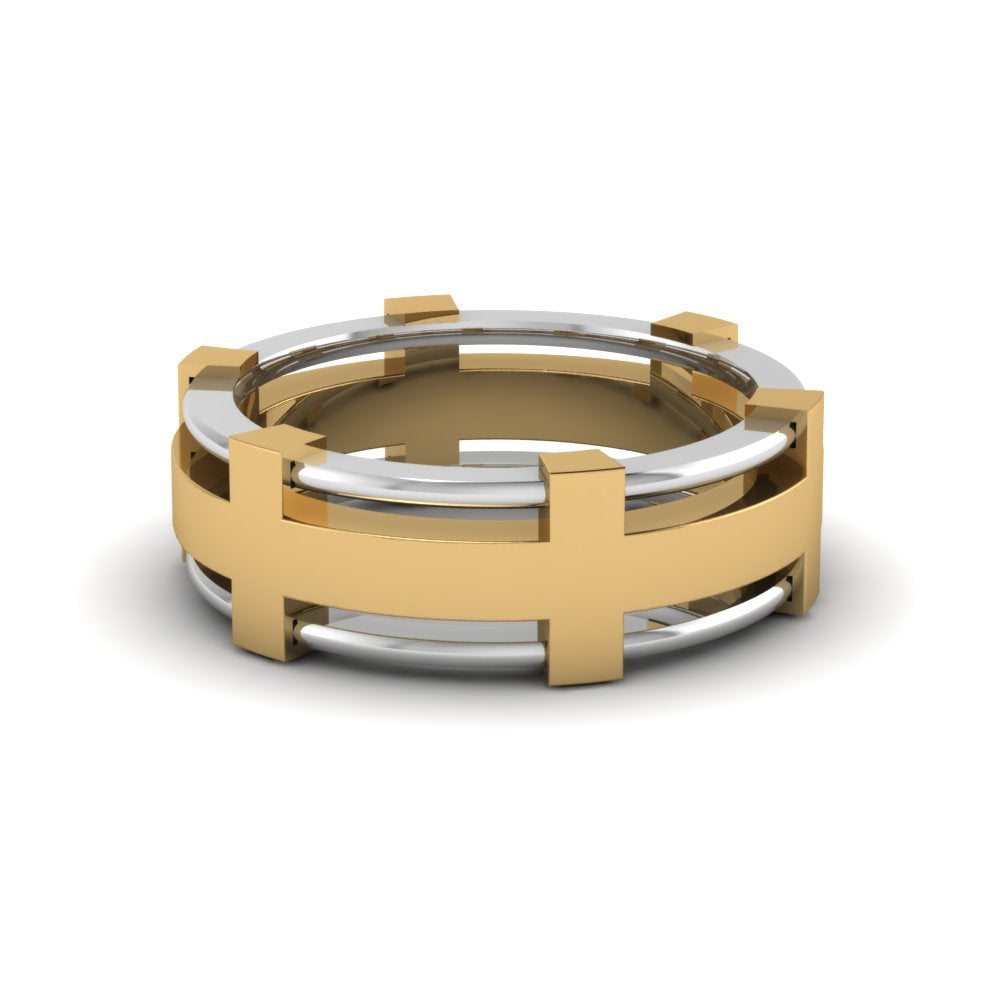 Dual Tone Mens Engagement Ring