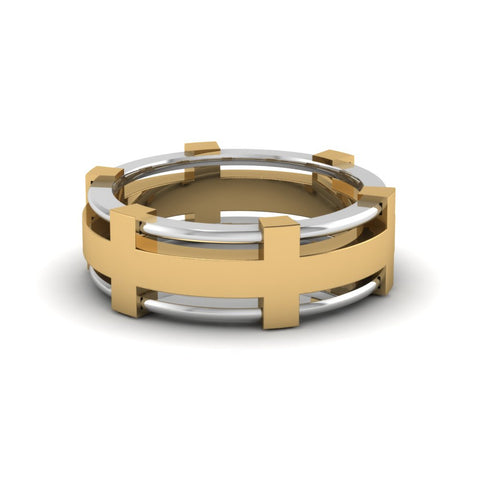 Dual Tone Mens Engagement Ring