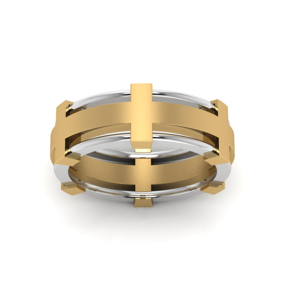 Dual Tone Mens Engagement Ring