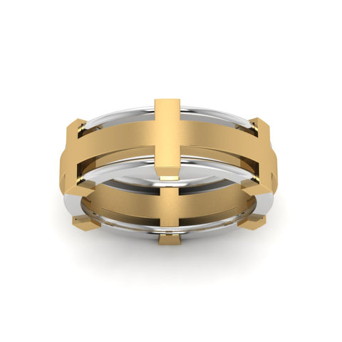 Dual Tone Mens Engagement Ring