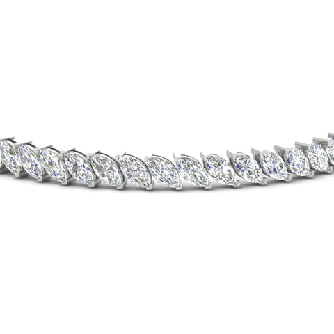 15 Carat Prong Set Marquise Tennis Bracelet