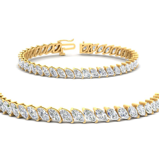 15 Carat Prong Set Marquise Tennis Bracelet
