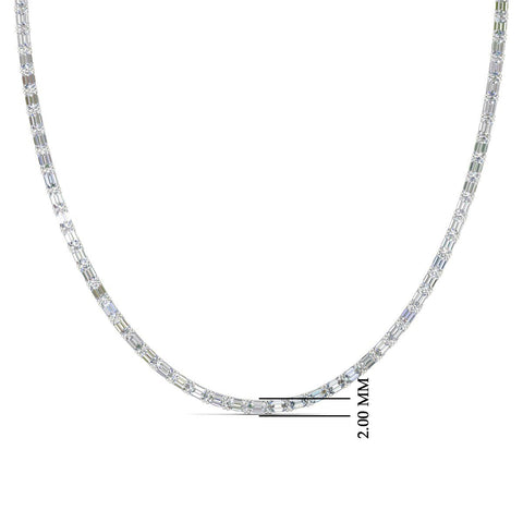 Emerald Cut Diamond Tennis Necklace