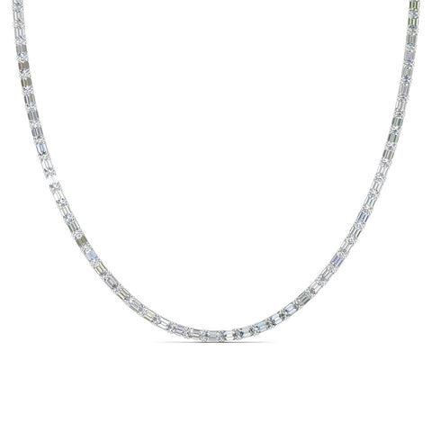 Emerald Cut Diamond Tennis Necklace