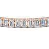 Load image into Gallery viewer, 17-ct-emerald-cut-tennis-diamond-bracelet-basket-set-in-rose-gold-FDBRC10449EMANGLE5-17.00CT-NL-RG.jpg