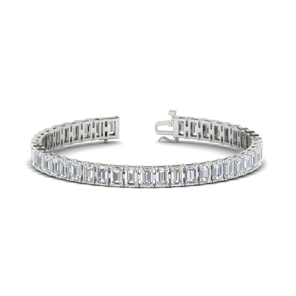 17 Ct Emerald Cut Tennis Bracelet Basket Set