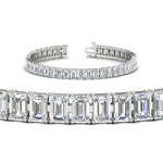 Load image into Gallery viewer, 17 Ct Emerald Cut Tennis Bracelet Basket Set
