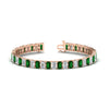 Load image into Gallery viewer, 17-ct-emerald-cut-tennis-diamond-bracelet-basket-set-with-emerald-in-rose-gold-FDBRC10449EMGEMGR-17.00CT-NL-RG.jpg
