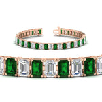 Load image into Gallery viewer, 17 Ct Emerald Cut Tennis Bracelet Basket Set
