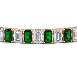 Load image into Gallery viewer, 17 Ct Emerald Cut Tennis Bracelet Basket Set
