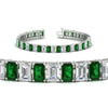 Load image into Gallery viewer, 17-ct-emerald-cut-tennis-diamond-bracelet-basket-set-with-emerald-in-white-gold-FDBRC10449EMGEMGRANGLE2-17.00CT-NL-WG.jpg