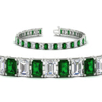 Load image into Gallery viewer, 17 Ct Emerald Cut Tennis Bracelet Basket Set

