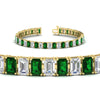 Load image into Gallery viewer, 17-ct-emerald-cut-tennis-diamond-bracelet-basket-set-with-emerald-in-yellow-gold-FDBRC10449EMGEMGRANGLE2-17.00CT-NL-YG.jpg
