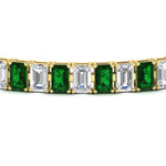Load image into Gallery viewer, 17 Ct Emerald Cut Tennis Bracelet Basket Set
