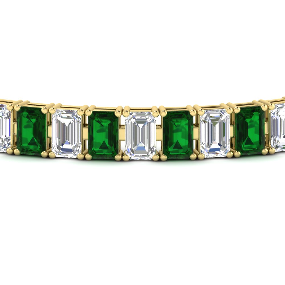 17 Ct Emerald Cut Tennis Bracelet Basket Set