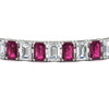 Load image into Gallery viewer, 17-ct-emerald-cut-tennis-diamond-bracelet-basket-set-with-pink-sapphire-in-white-gold-FDBRC10449EMGSADRPIANGLE5-17.00CT-NL-WG.jpg