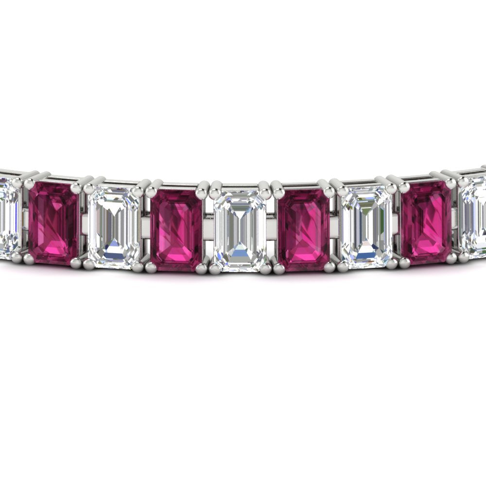17 Ct Emerald Cut Tennis Bracelet Basket Set