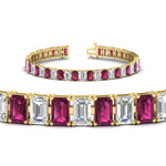 Load image into Gallery viewer, 17 Ct Emerald Cut Tennis Bracelet Basket Set
