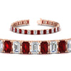 Load image into Gallery viewer, 17-ct-emerald-cut-tennis-diamond-bracelet-basket-set-with-ruby-in-rose-gold-FDBRC10449EMGRUDRANGLE2-17.00CT-NL-RG.jpg