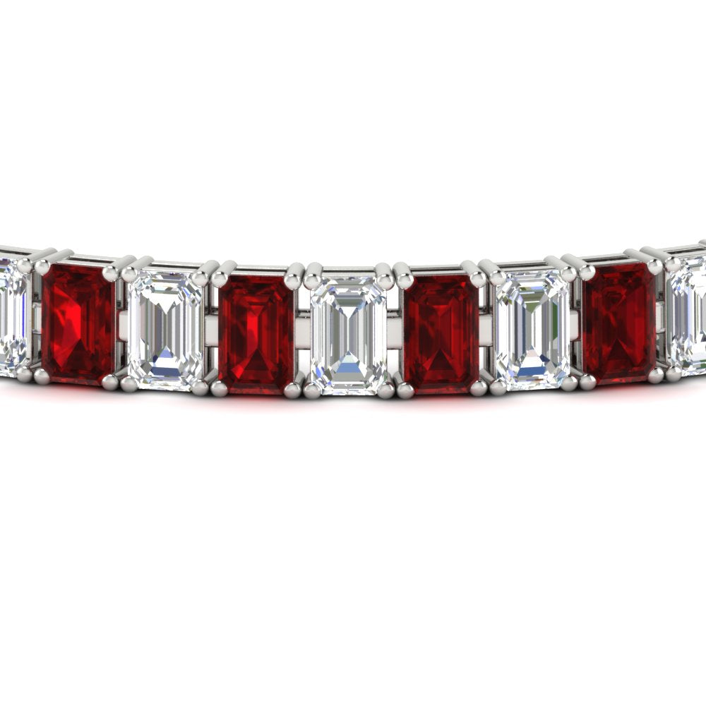 17 Ct Emerald Cut Tennis Bracelet Basket Set