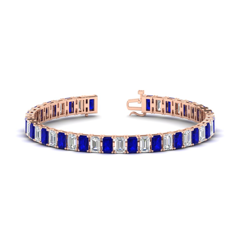 17 Ct Emerald Cut Tennis Bracelet Basket Set